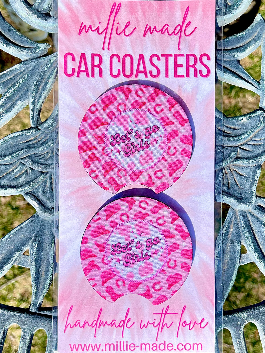 “Let’s Go Girls” Car Coasters