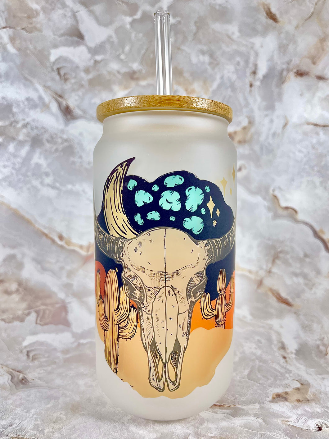 “Desert Night” 18oz Glass Can Cup