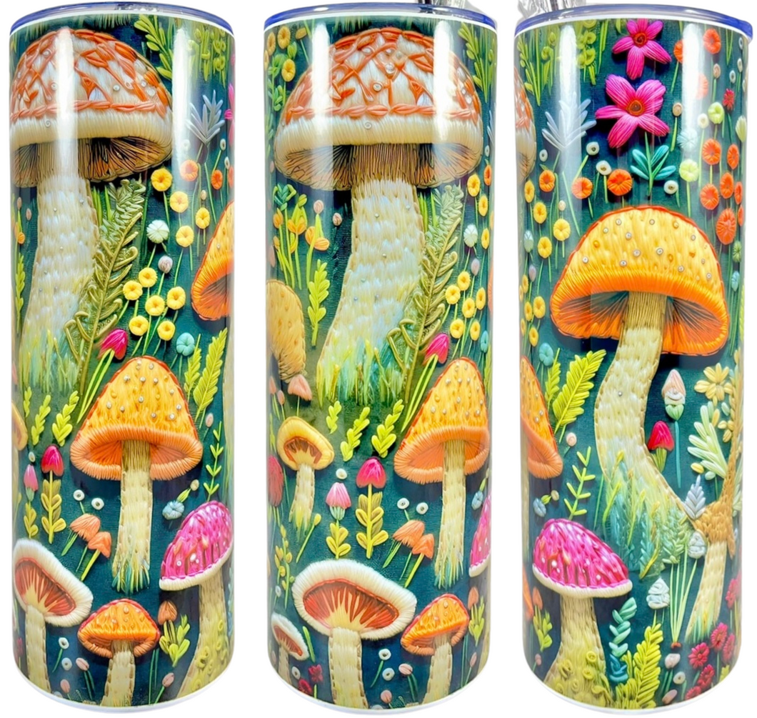 “Embroidered Mushies” 20oz Insulated Tumbler